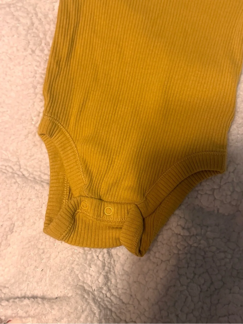 Old Navy Mustard Ribbed Short-Sleeve Baby Bodysuit